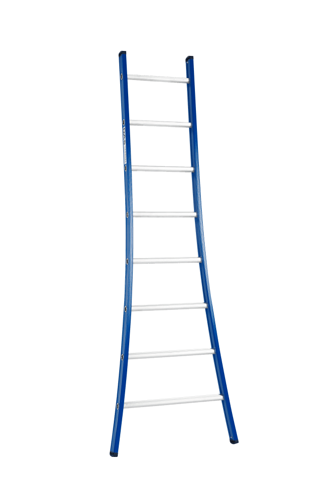 DAS Atlas Enkele Uitgebogen Ladder - 1x8 Sporten