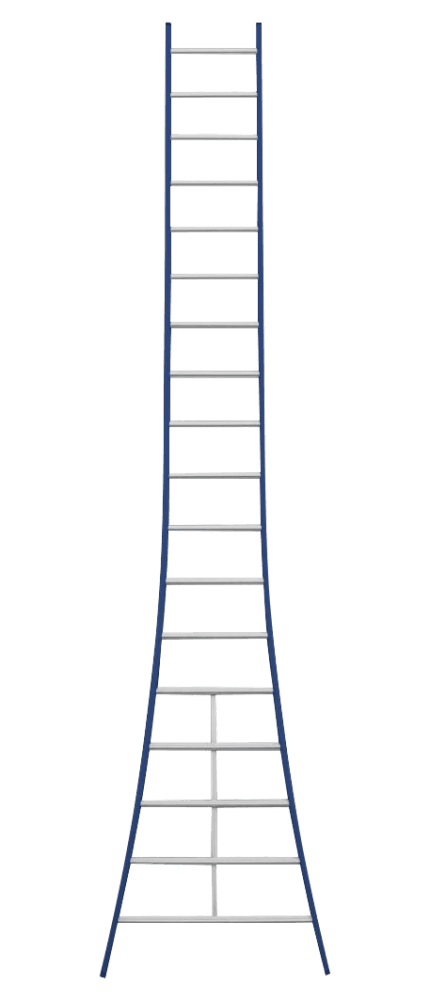 DAS Atlas Enkele Uitgebogen Ladder - 1x18 Sporten