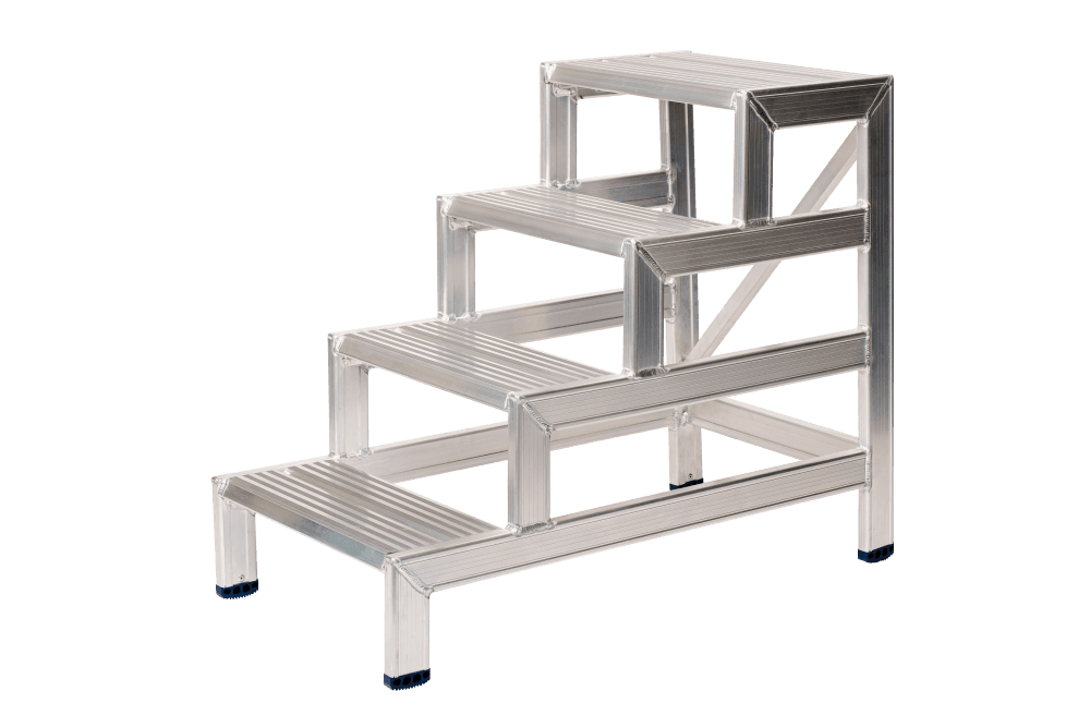 Solide Premium Professional Vaste Montagetrap 45° - 4 Treden - Platform 50 cm