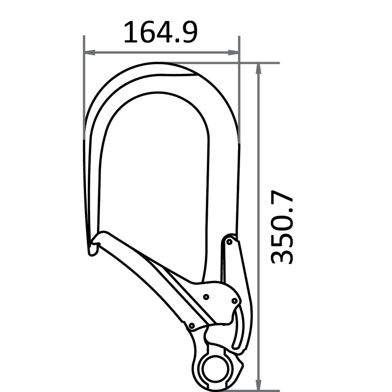 Kratos Steigerhaak Aluminium met Automatische Vergrendeling 110 mm Tweevoudige Werking