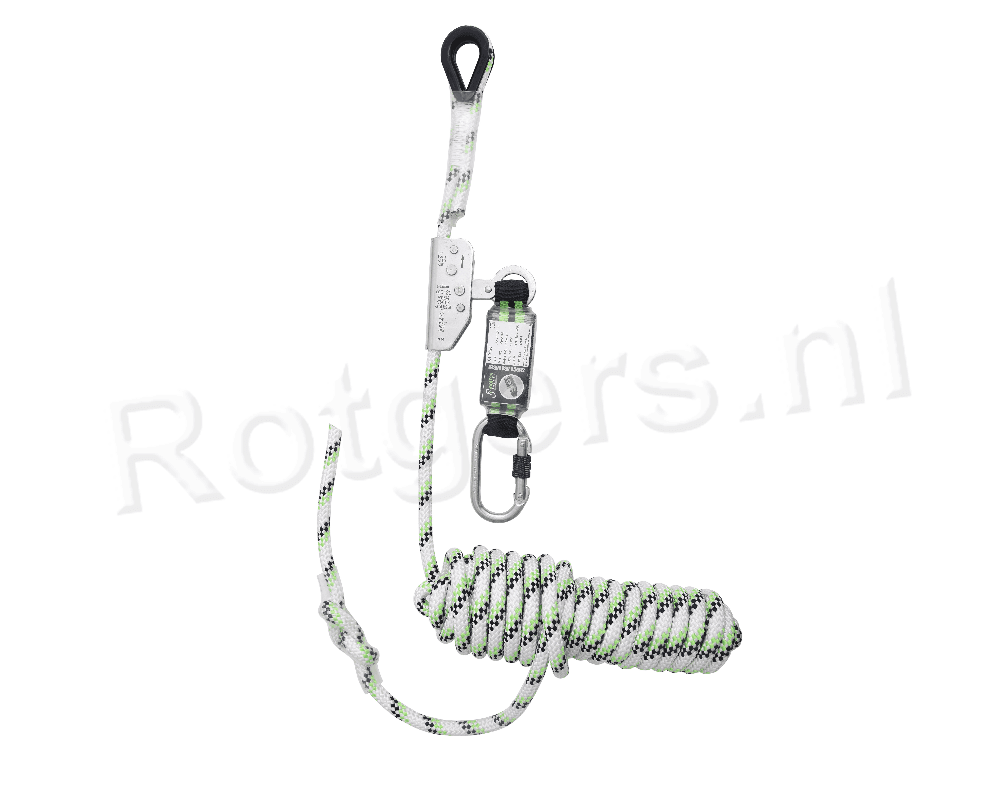 Kratos Veiligheidslijn met Vaste RVS Lijnklem met Energie-absorber Koord 12 mm